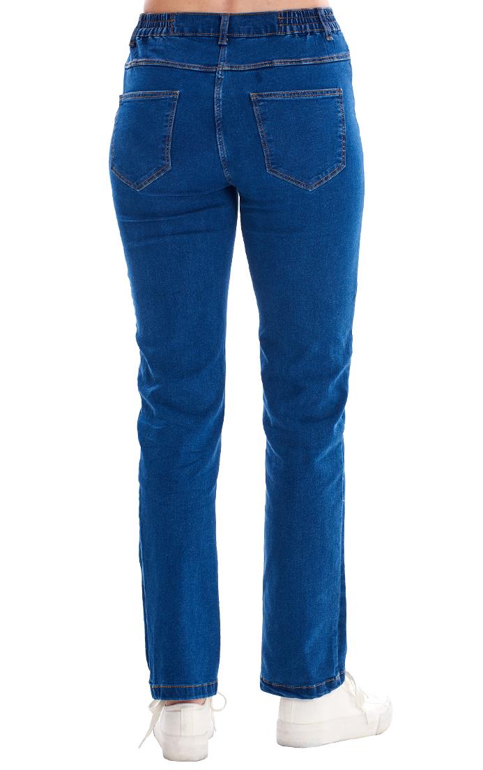 Ladies Straight Leg Elasticated Waist Crop Jeans - Picture 15 of 26