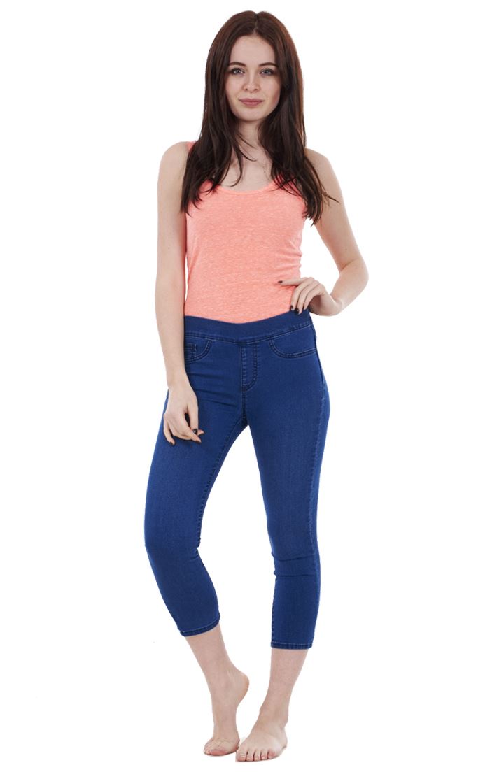 Ladies pull on cropped trousers Sale