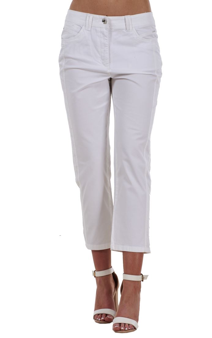 Ladies Crop Trousers Holiday Stretch 3/4 Summer Pockets Capri Pants - Picture 59 of 64