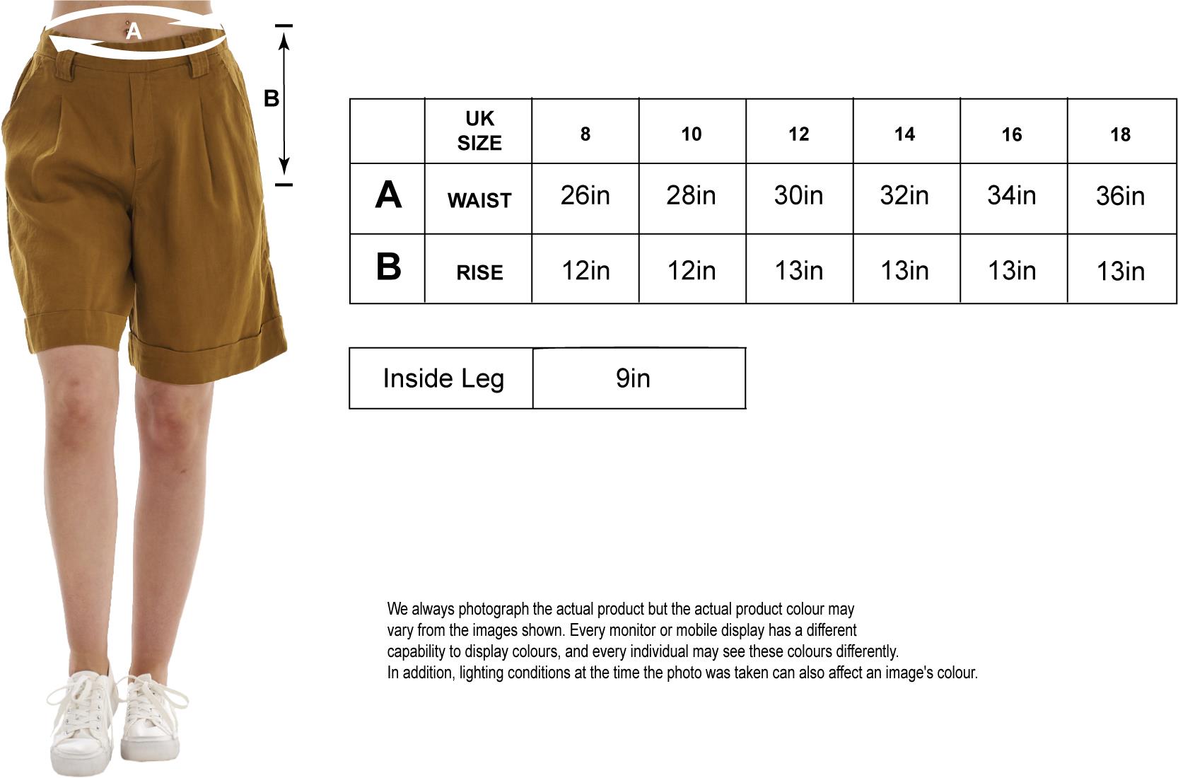 Ladies Pull On Wide Leg Pure Linen Elasticated Shorts - Picture 49 of 91
