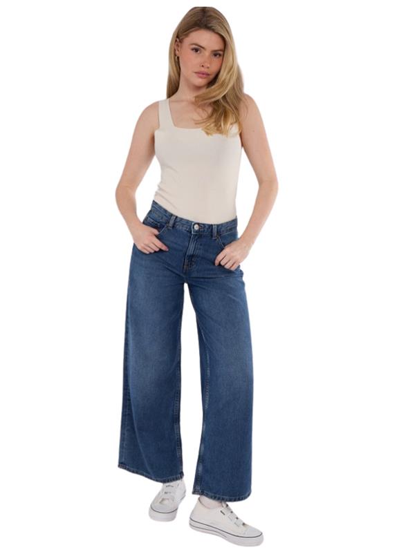 Ladies EX M&S Wide Leg Slouchy Jeans Mid Rise - Picture 6 of 10