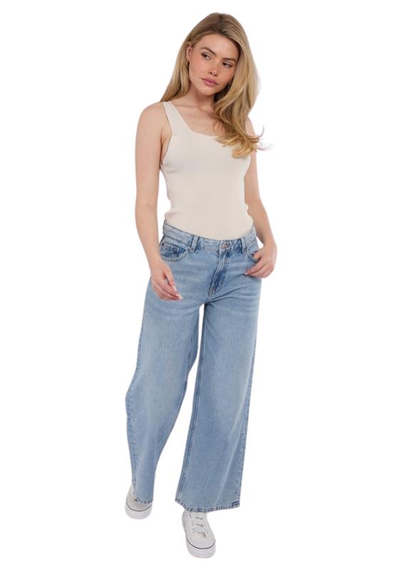 Ladies EX M&S Wide Leg Slouchy Jeans Mid Rise - Picture 3 of 10