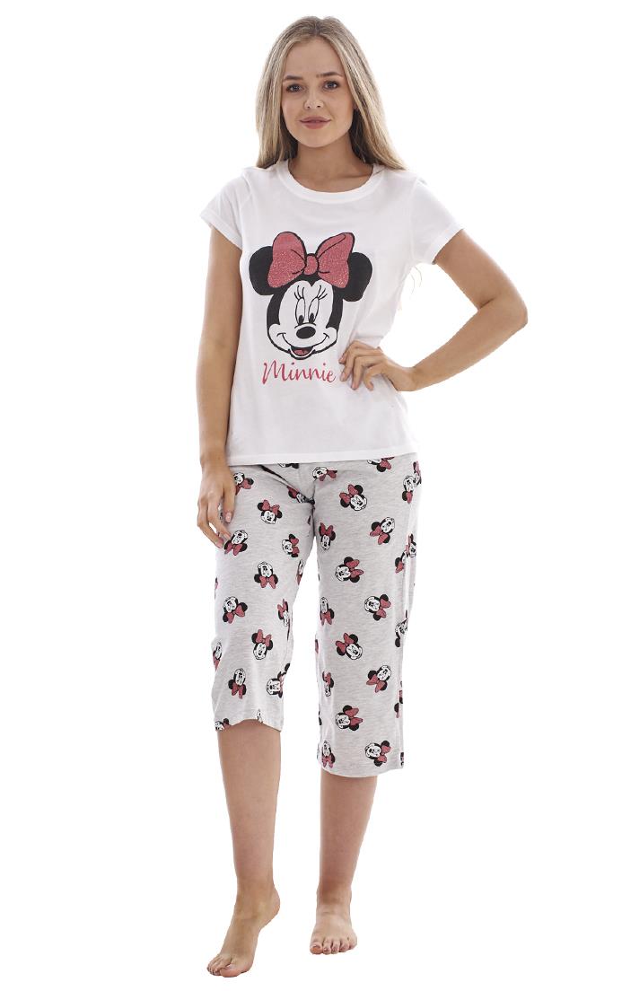 Ladies Pure Cotton Summer Minnie Mouse PJ's Disney Pyjama Set - Picture 7 of 19
