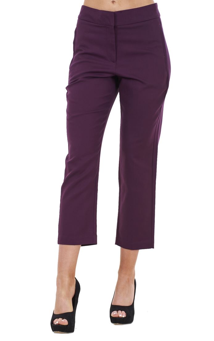 Ladies Cotton Rich Cropped Pants 3/4 Length Capri Summer Trousers - Picture 44 of 64