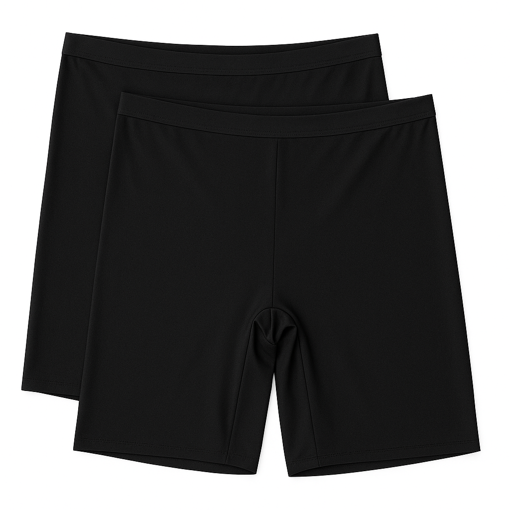 Ladies 2 Pack Anti Chafe NO VPL Shorts High Rise Half Slip Control Underwear - Picture 2 of 3