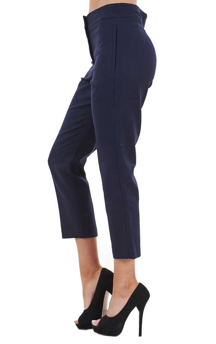 Ladies Cotton Rich Cropped Pants 3/4 Length Capri Summer Trousers - Picture 31 of 64