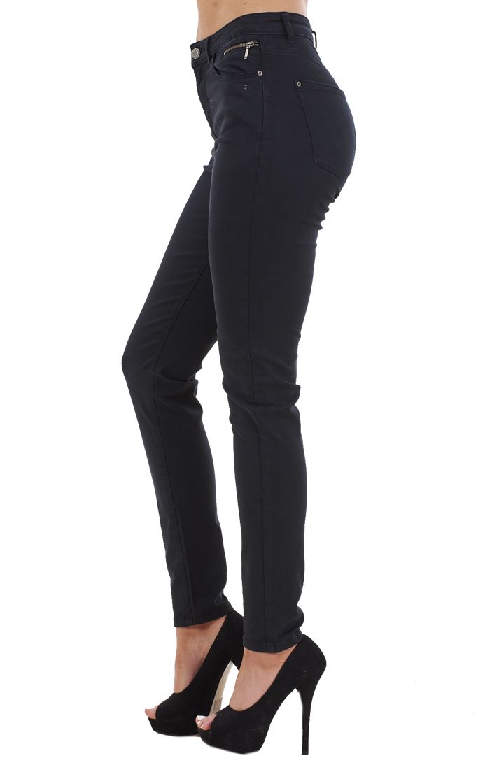 Ladies Skinny Womens Coloured Cotton Pants Stretch Regular Fit Jeans - Picture 8 of 40