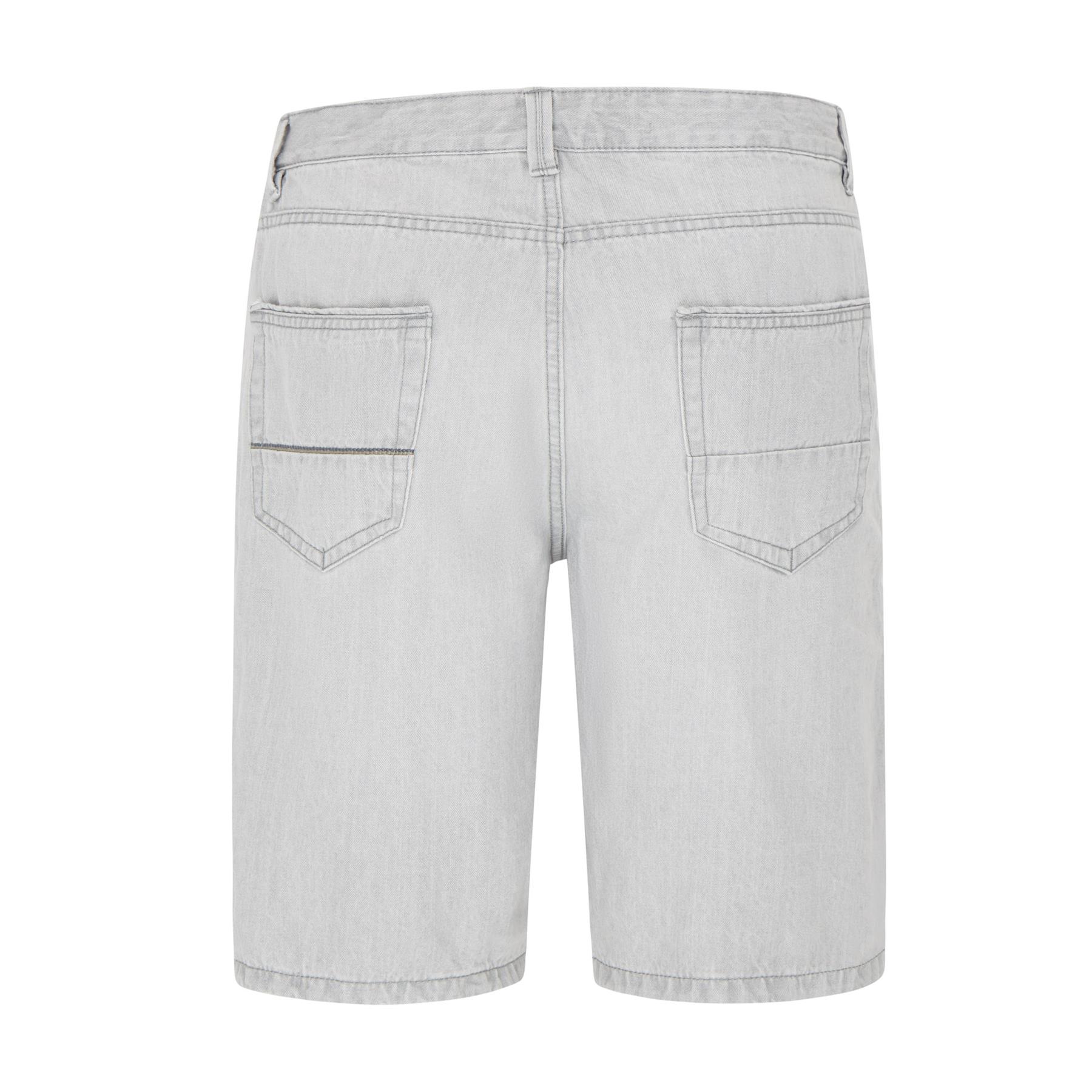 Mens Premium 100% Cotton Regular Fit Casual Blue Grey Denim Shorts - Picture 8 of 25