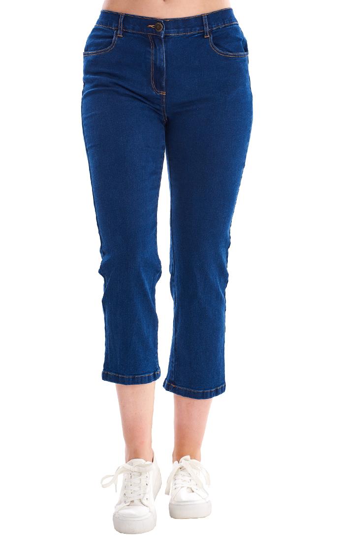 Ladies Straight Leg Elasticated Waist Crop Jeans - Picture 20 of 26