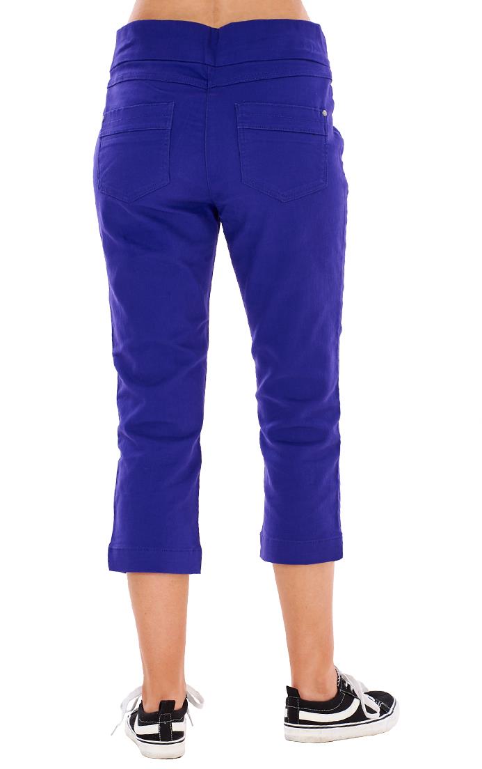 Ladies High Rise Pull On Comfort Crop Stretch Cropped Jeans - Picture 40 of 65