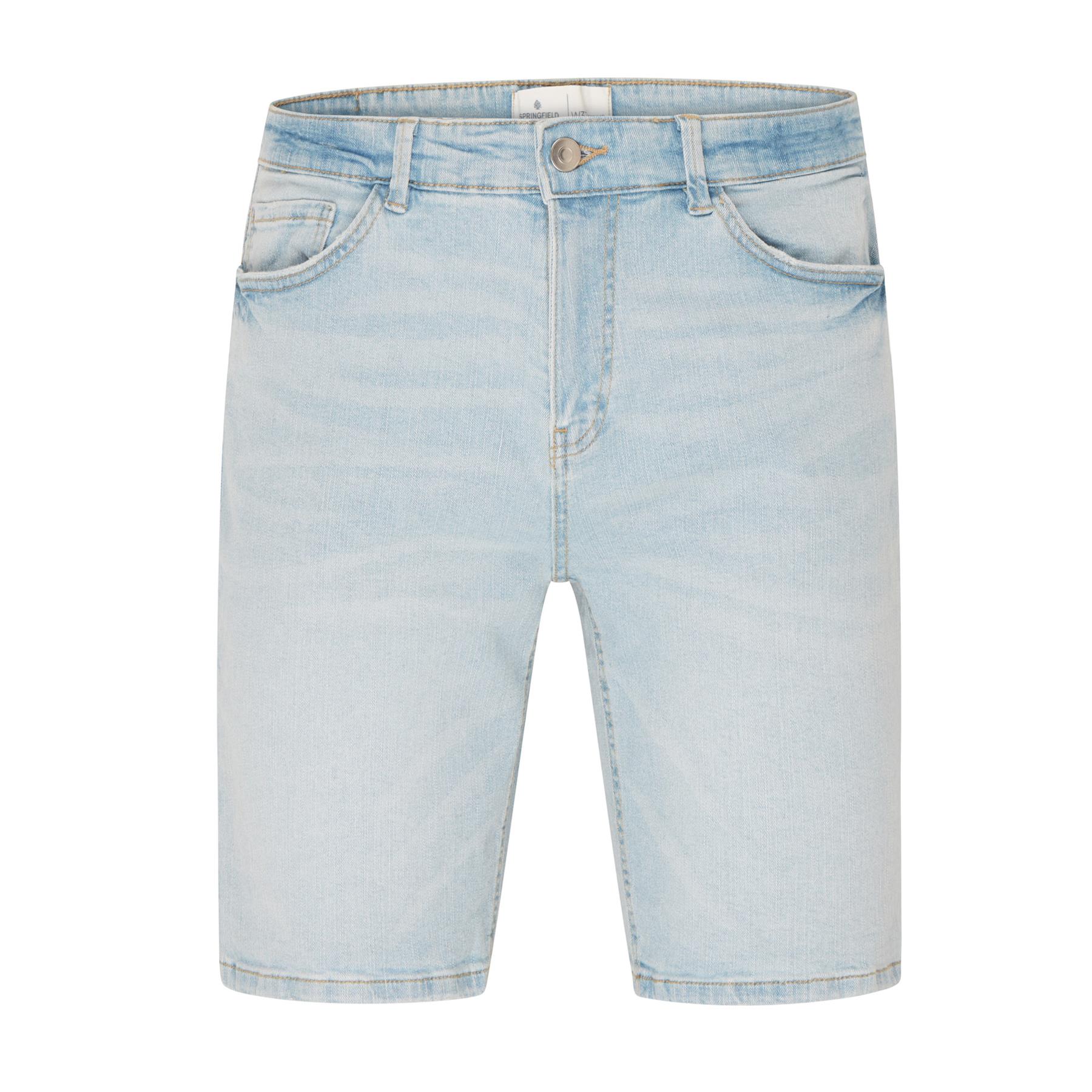 Mens Premium 100% Cotton Regular Fit Casual Blue Grey Denim Shorts - Picture 16 of 25