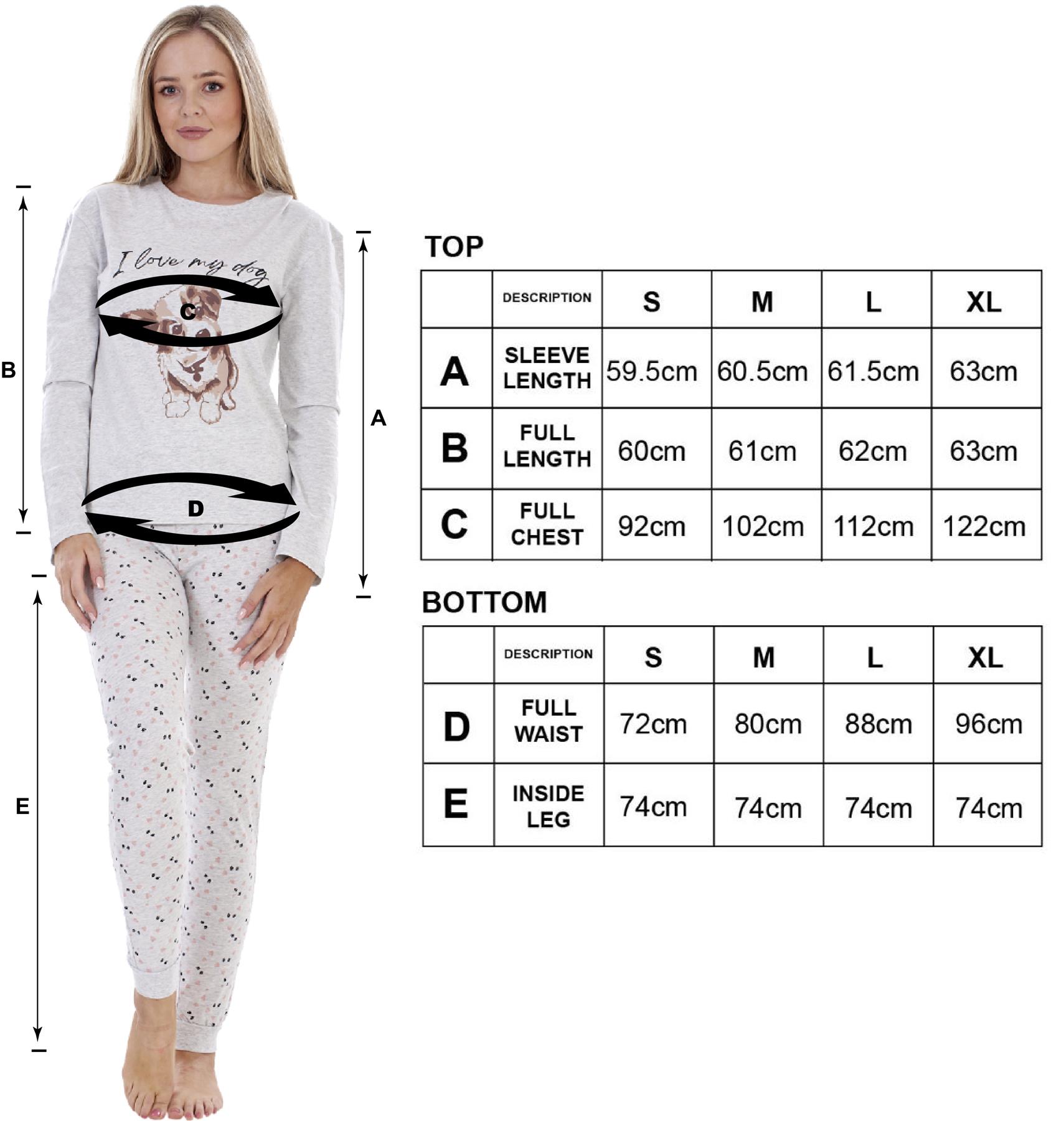 Ladies I Love My Dog Loungewear Cat Pet Cotton Rich PJ'S Pyjama Set - Picture 41 of 48