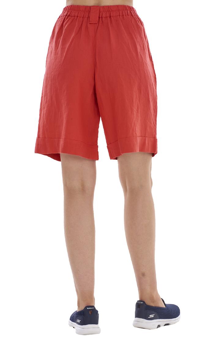 Ladies Pull On Wide Leg Pure Linen Elasticated Shorts - Picture 73 of 91