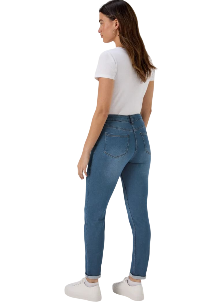 Ladies Relaxed Skinny Stretch Jeans High Rise RRP £21 - Picture 5 of 7