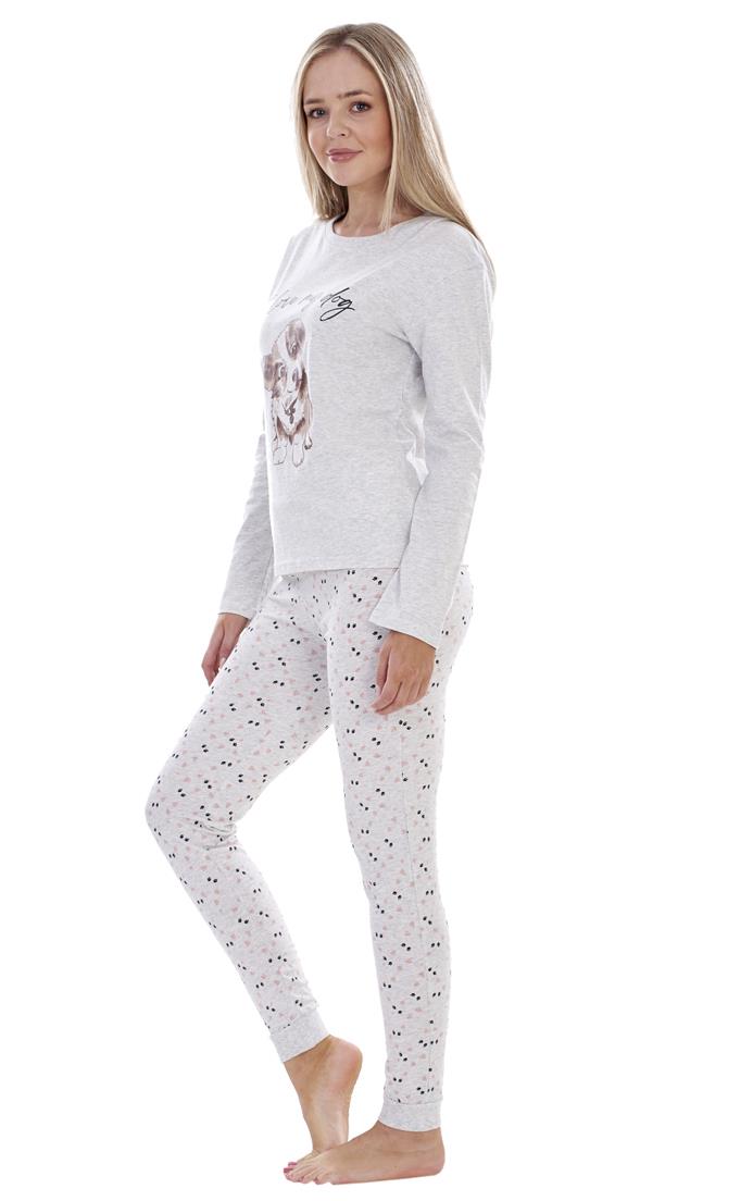 Ladies I Love My Dog Loungewear Cat Pet Cotton Rich PJ'S Pyjama Set - Picture 37 of 48