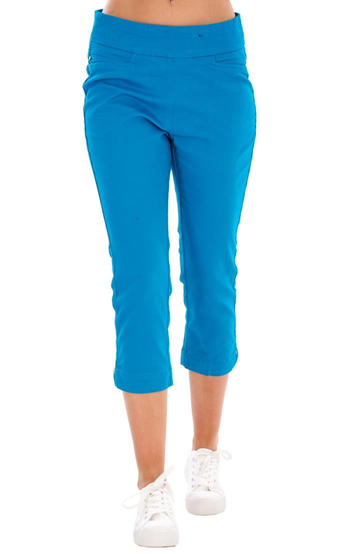 Ladies High Rise Pull On Comfort Crop Stretch Cropped Jeans - Picture 10 of 65