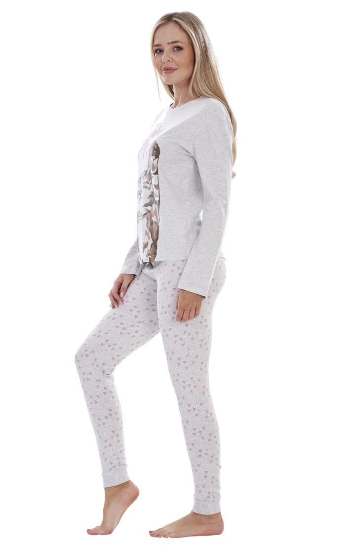 Ladies I Love My Dog Loungewear Cat Pet Cotton Rich PJ'S Pyjama Set - Picture 16 of 48