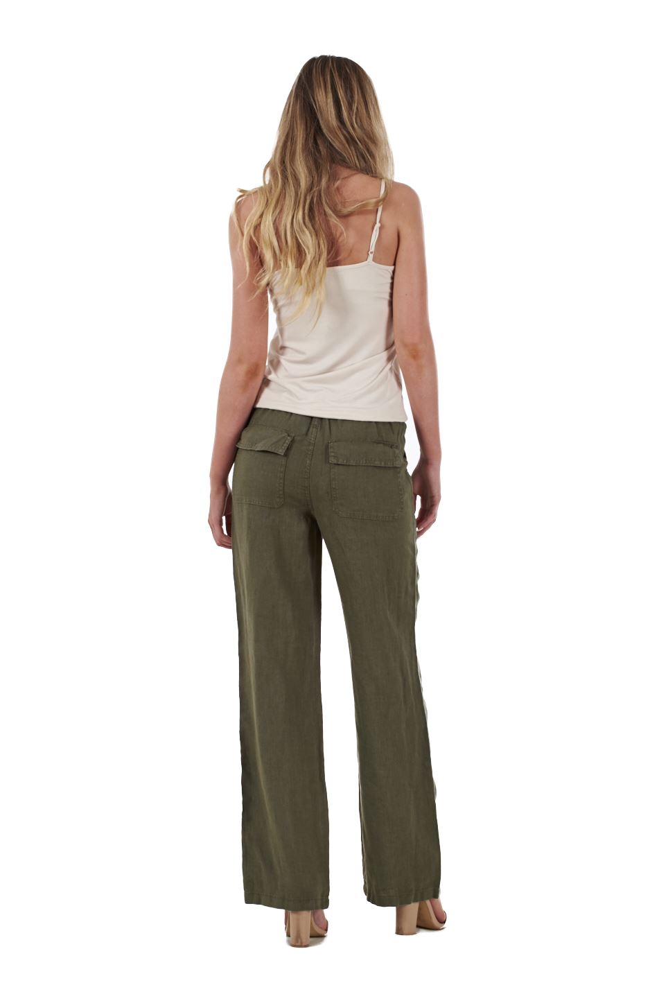 Ladies Linen Trousers Belt Holiday 
