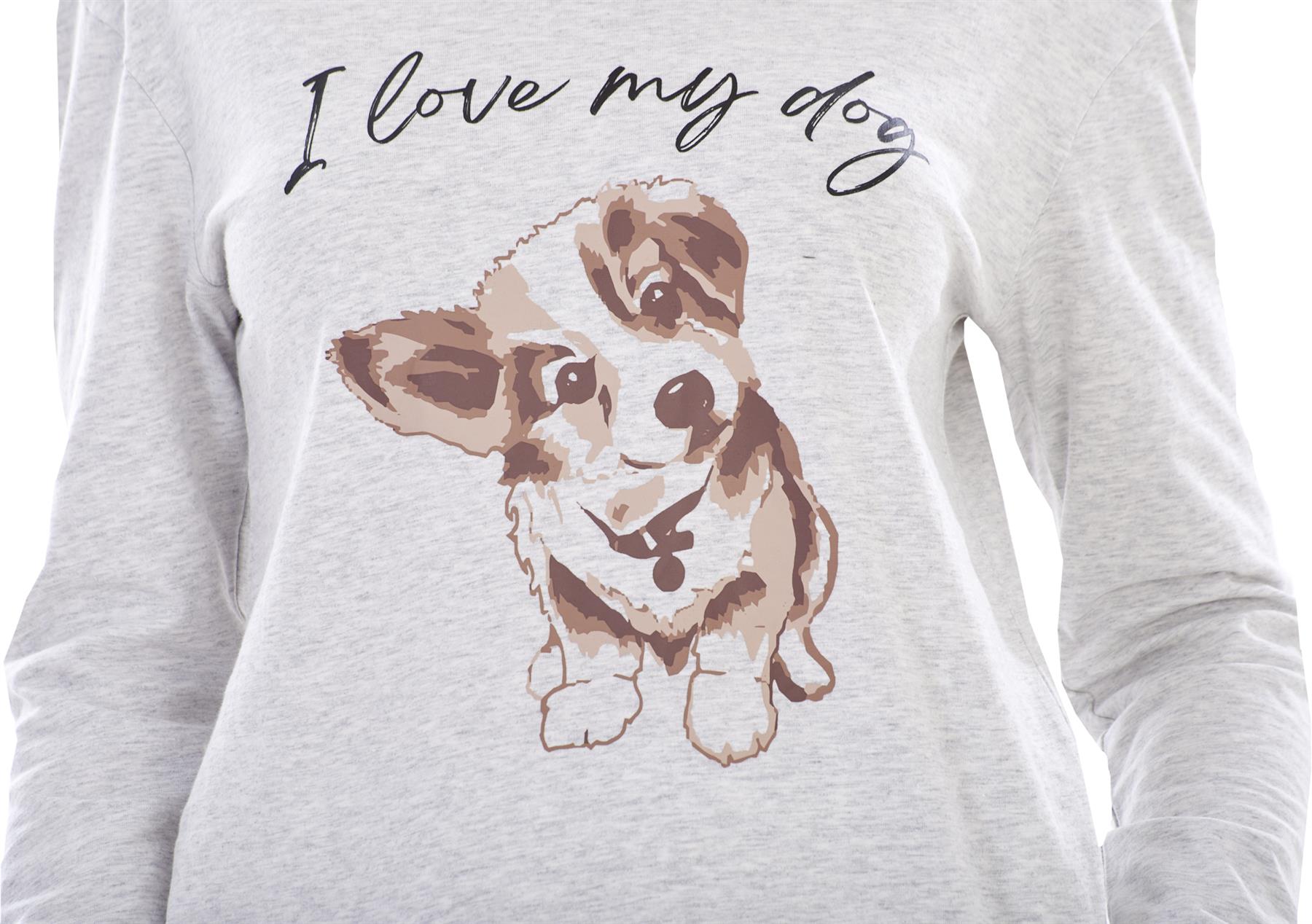 Ladies I Love My Dog Loungewear Cat Pet Cotton Rich PJ'S Pyjama Set - Picture 39 of 48