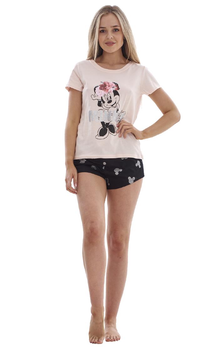 Ladies Pure Cotton Summer Minnie Mouse PJ's Disney Pyjama Set - Picture 14 of 19