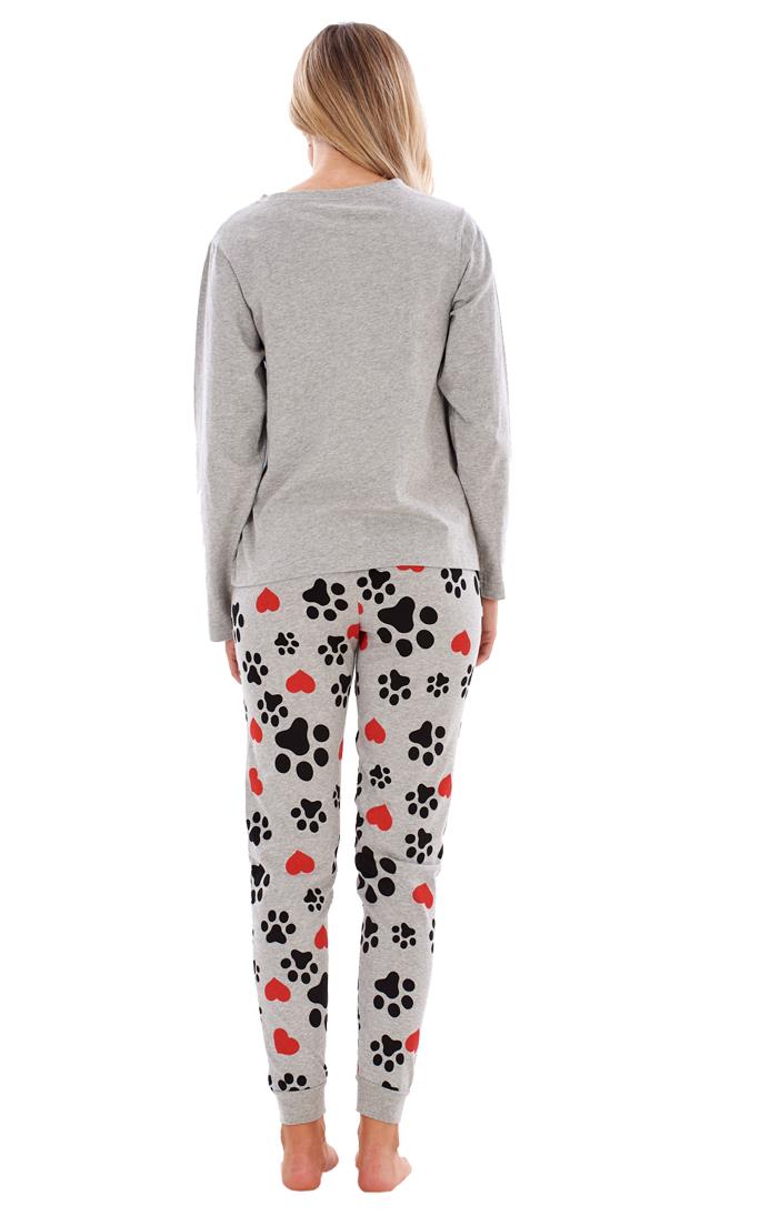 Ladies I Love My Dog Loungewear Cat Pet Cotton Rich PJ'S Pyjama Set - Picture 32 of 48