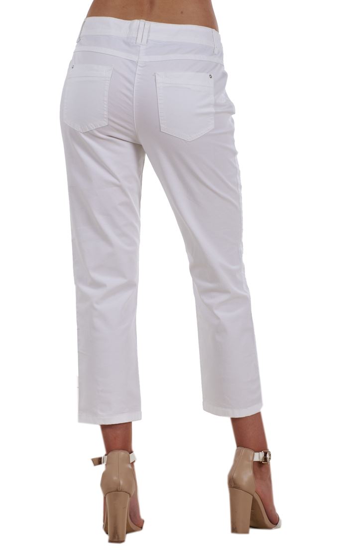 Ladies Crop Trousers Holiday Stretch 3/4 Summer Pockets Capri Pants - Picture 61 of 64