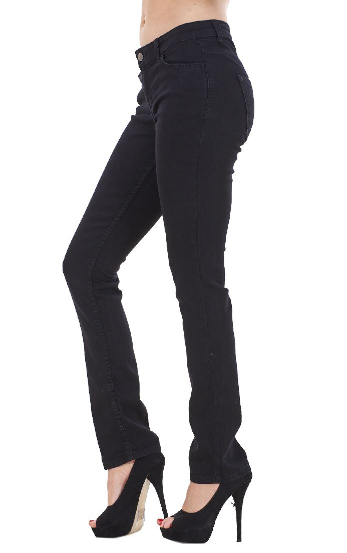 Ladies Straight Leg Womens Denim Pants Stretch Blue Regular Fit Jeans