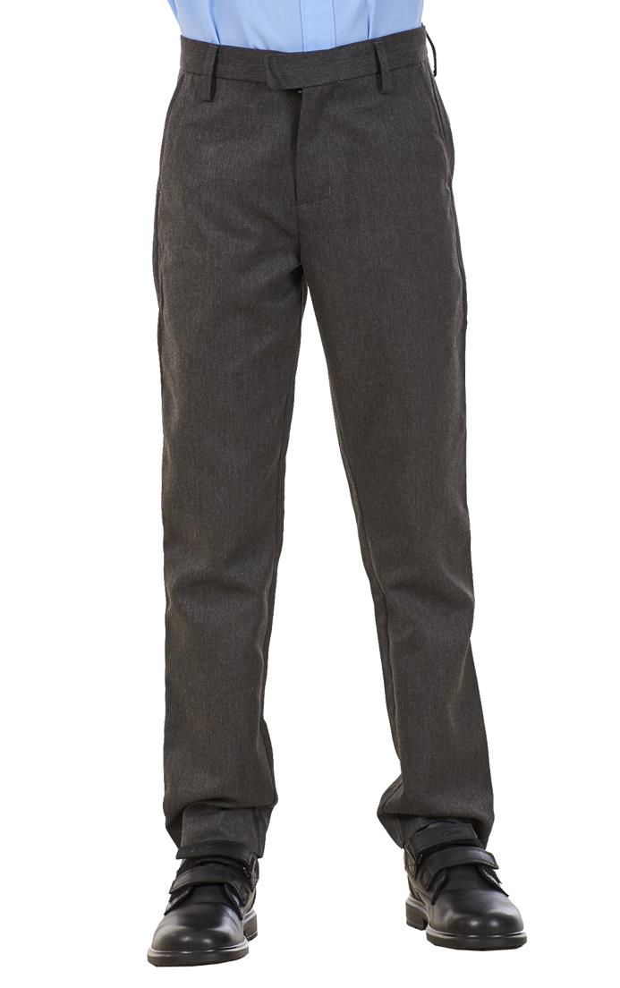 Boys Stain Resistant Adjustable Waist Slim Fit School Trousers Black Grey Navy - Picture 13 of 25
