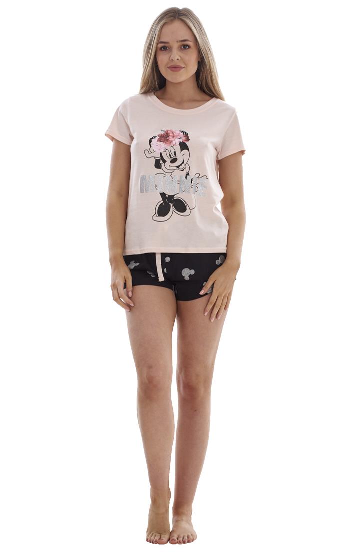 Ladies Pure Cotton Summer Minnie Mouse PJ's Disney Pyjama Set - Picture 12 of 19