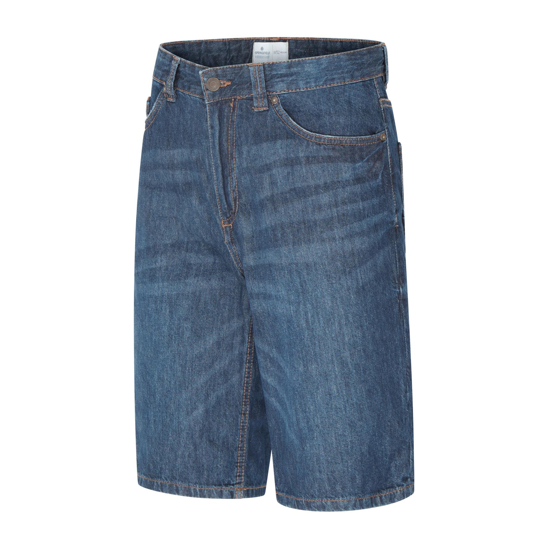 Mens Premium 100% Cotton Regular Fit Casual Blue Grey Denim Shorts - Picture 12 of 25