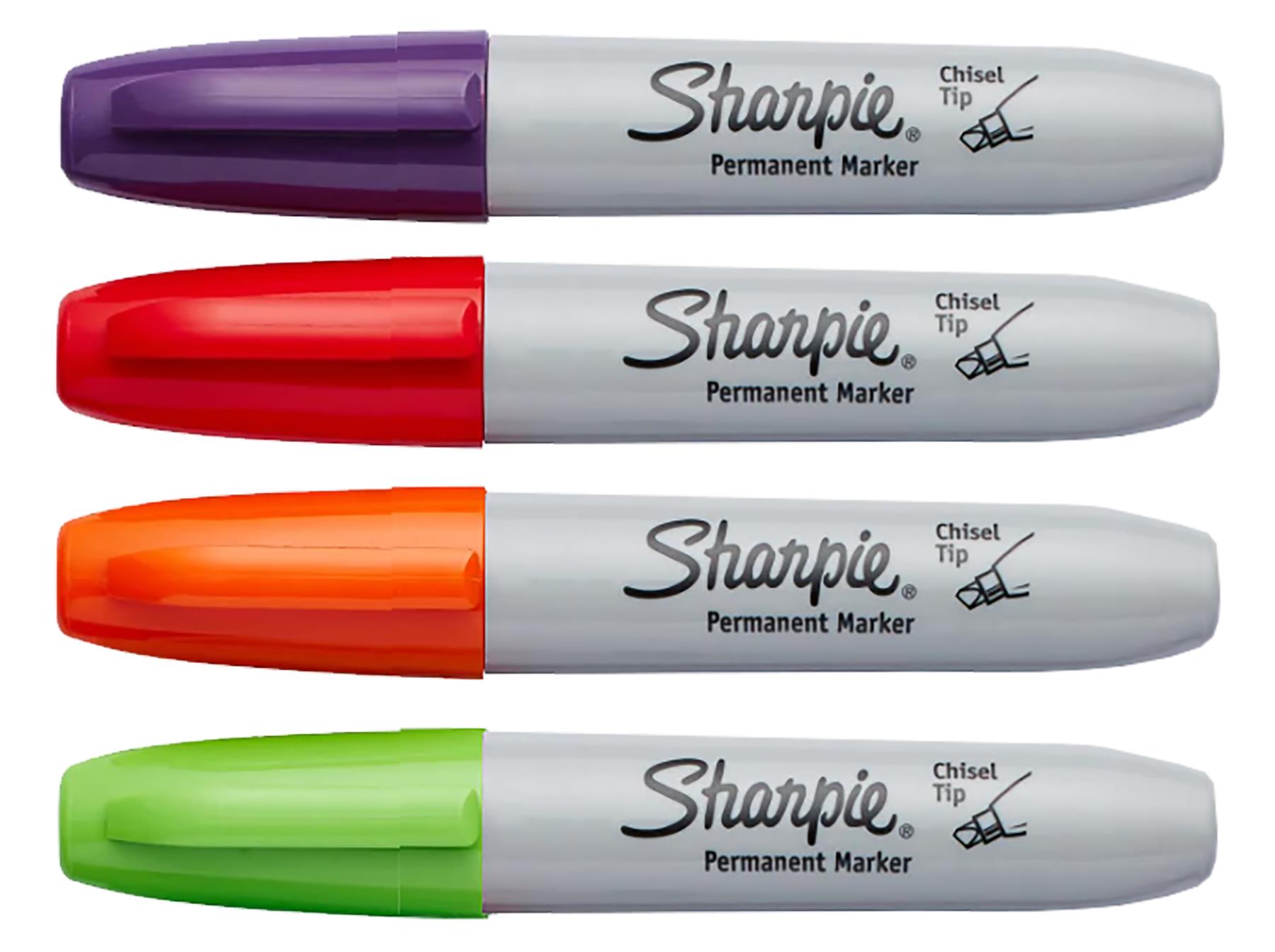 Sharpie Chisel Tip 4 PACK Permanent Marker Pen eBay