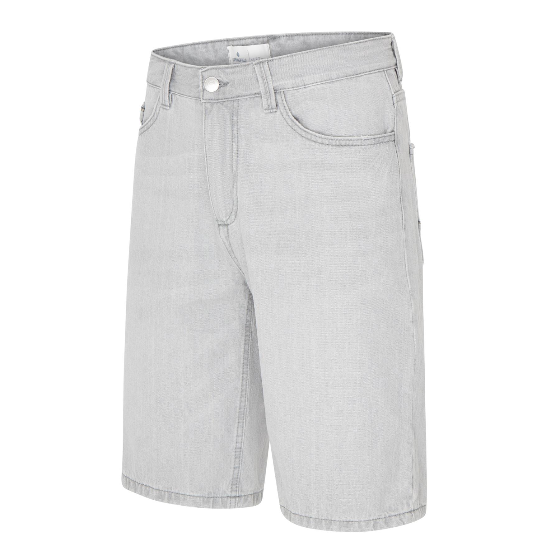 Mens Premium 100% Cotton Regular Fit Casual Blue Grey Denim Shorts - Picture 7 of 25
