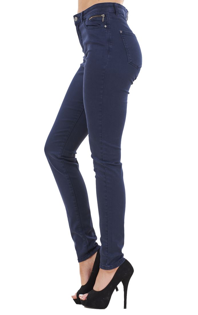 Ladies Skinny Womens Coloured Cotton Pants Stretch Regular Fit Jeans - Picture 28 of 40