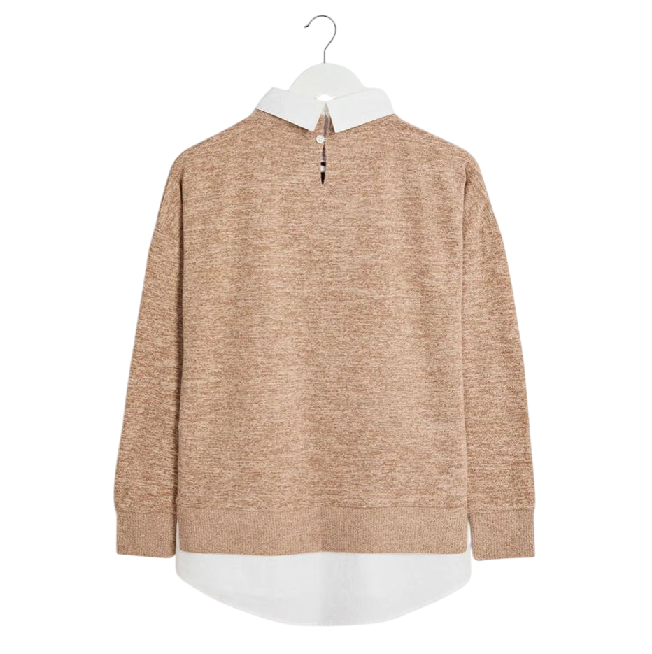 Ladies Jumper Shirt Long Sleeve Stretch Top - Picture 3 of 5