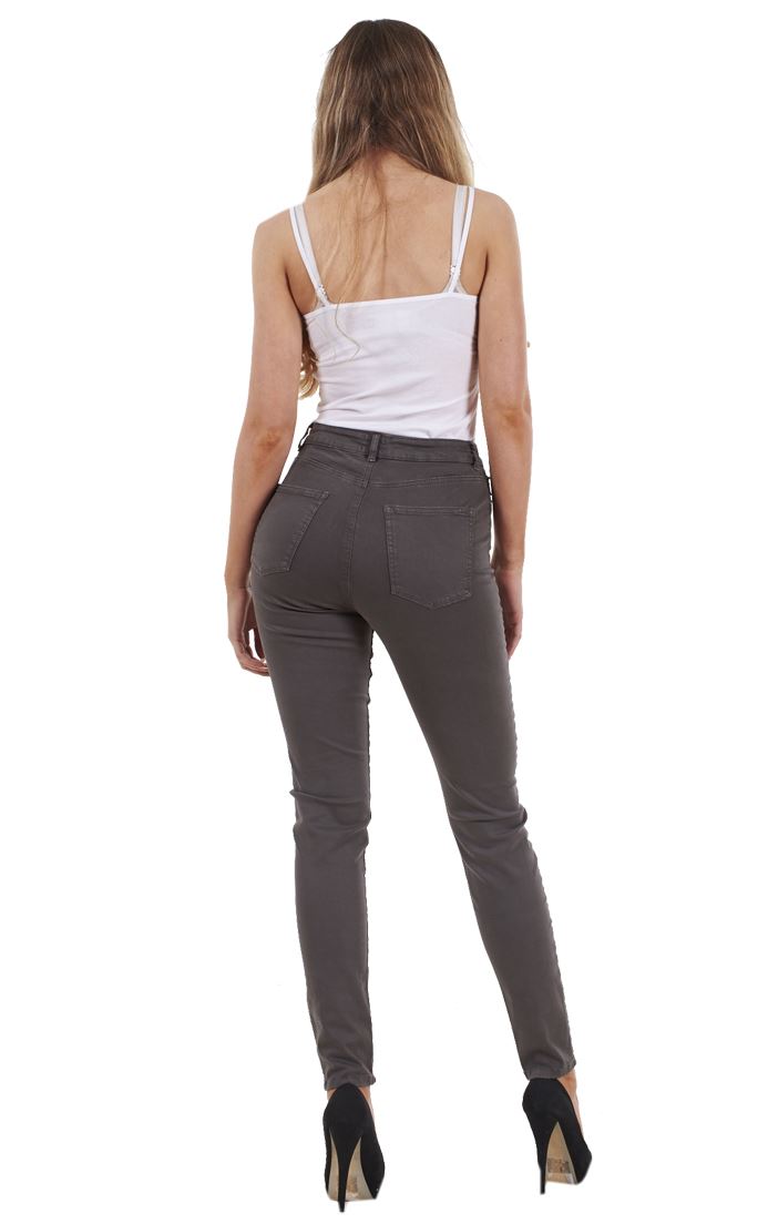 Ladies Skinny Womens Coloured Cotton Pants Stretch Regular Fit Jeans - Picture 26 of 40