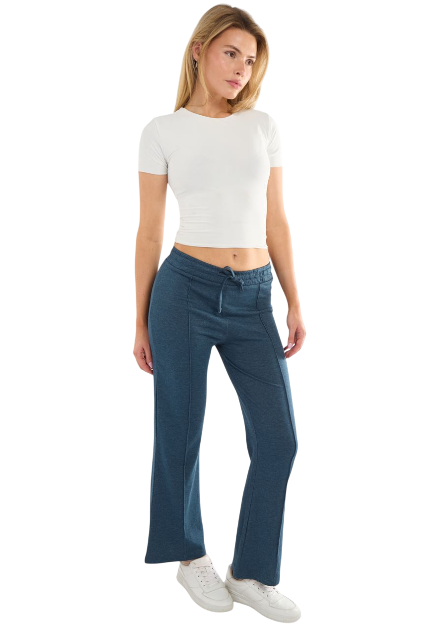 Ladies Flared Joggers 28" Leg Soft Touch Lightweight Stretch Lounge Pants - Picture 8 of 19