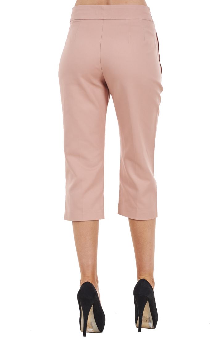 Ladies Cotton Rich Cropped Pants 3/4 Length Capri Summer Trousers - Picture 39 of 64