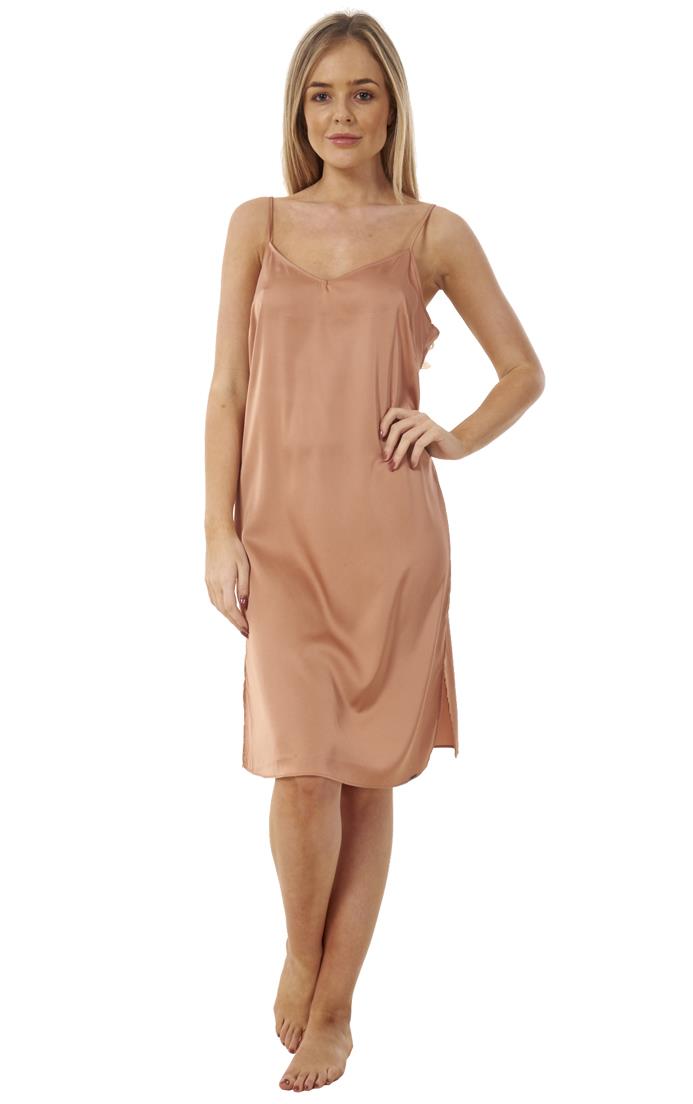 Ladies Satin Womens Chemise Camisole Underskirt Anti Static Petticoat Full Slip - Picture 24 of 27