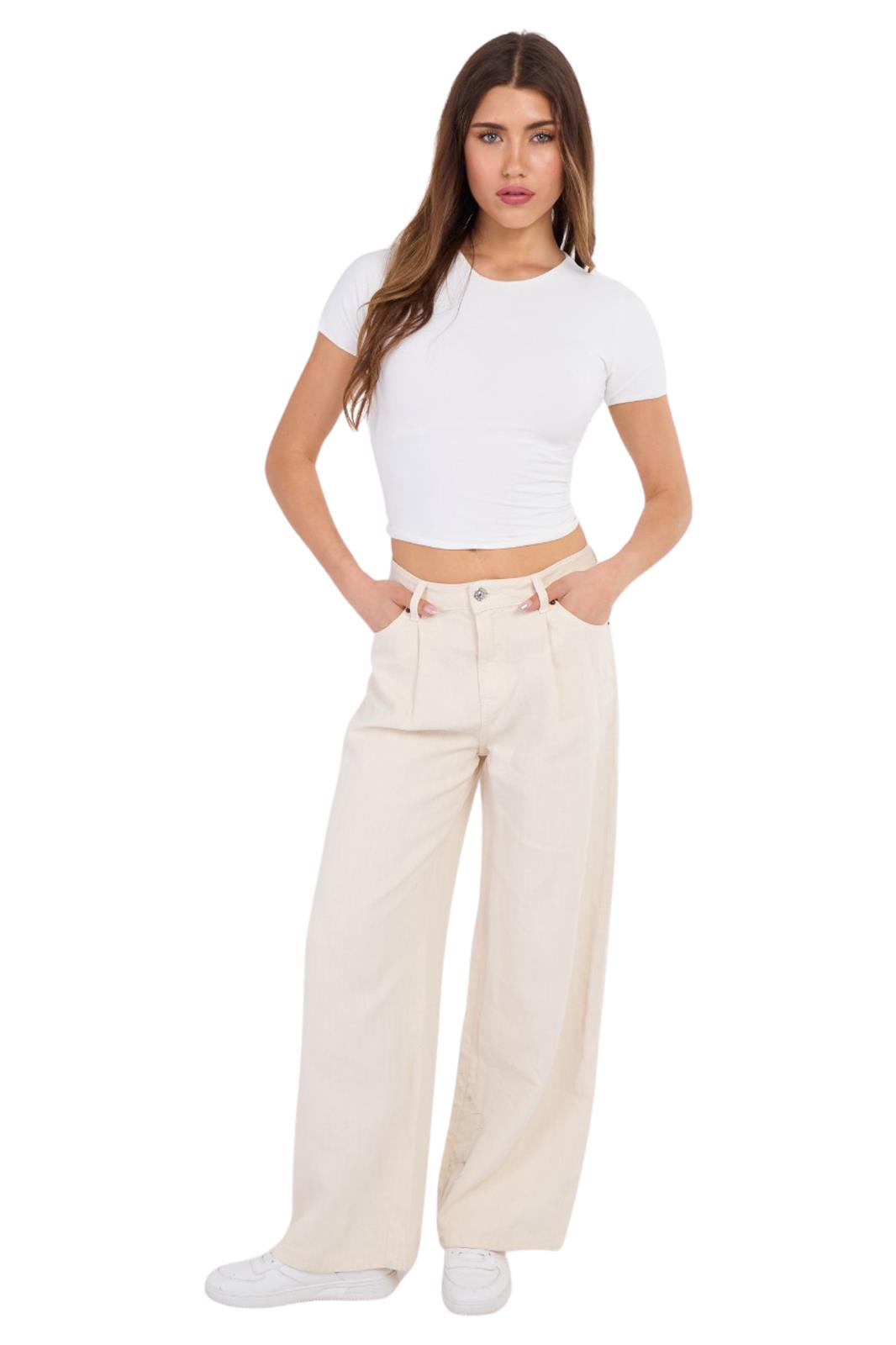 Ladies ex M&S High Rise Wide Leg Jeans - Picture 12 of 15
