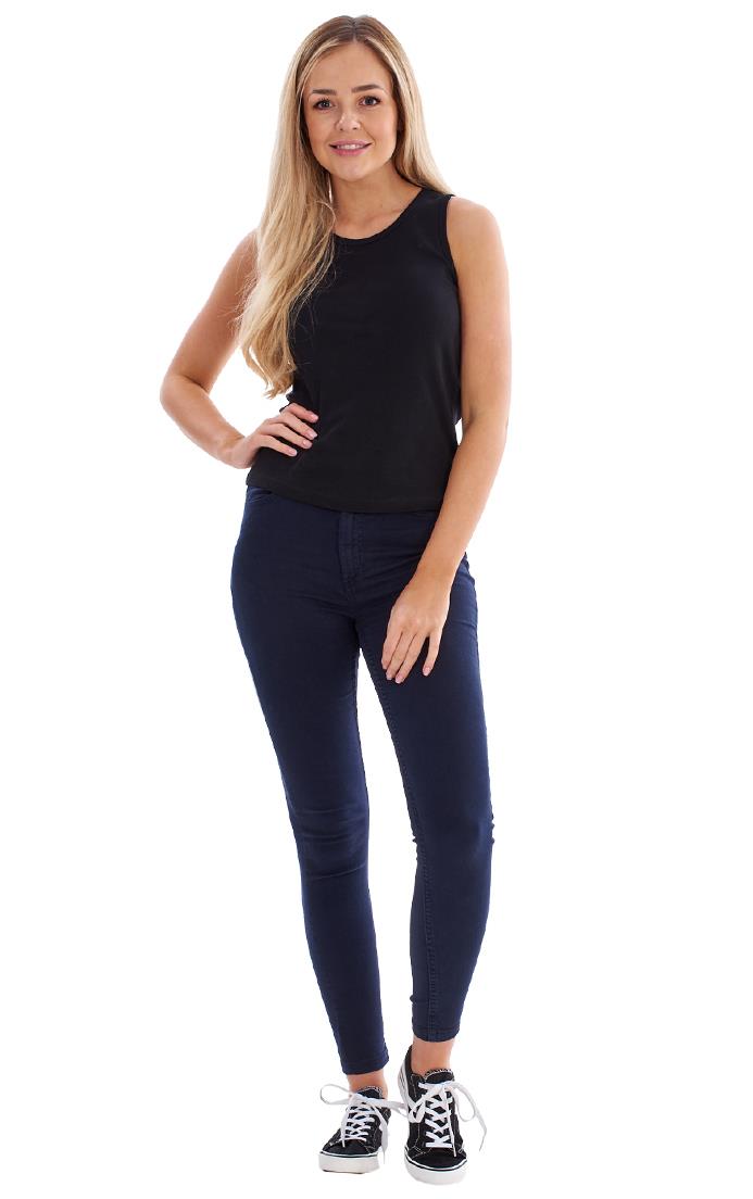 Ladies High Waist Stretch Pockets Denim Super Skinny Jeans - Picture 37 of 68