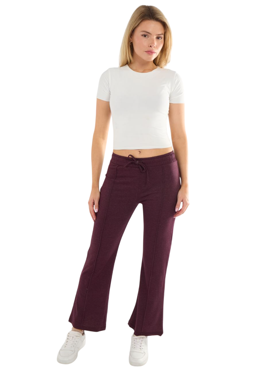 Ladies Flared Joggers 28" Leg Soft Touch Lightweight Stretch Lounge Pants - Picture 14 of 19