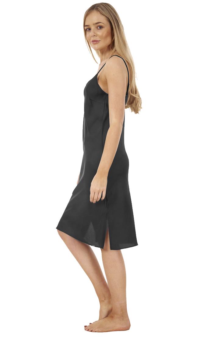 Ladies Satin Womens Chemise Camisole Underskirt Anti Static Petticoat Full Slip - Picture 7 of 27