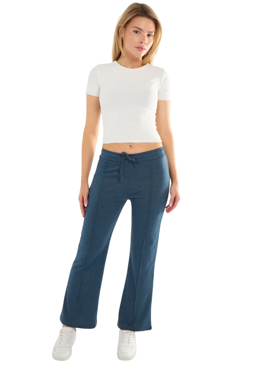 Ladies Flared Joggers 28" Leg Soft Touch Lightweight Stretch Lounge Pants - Picture 6 of 19