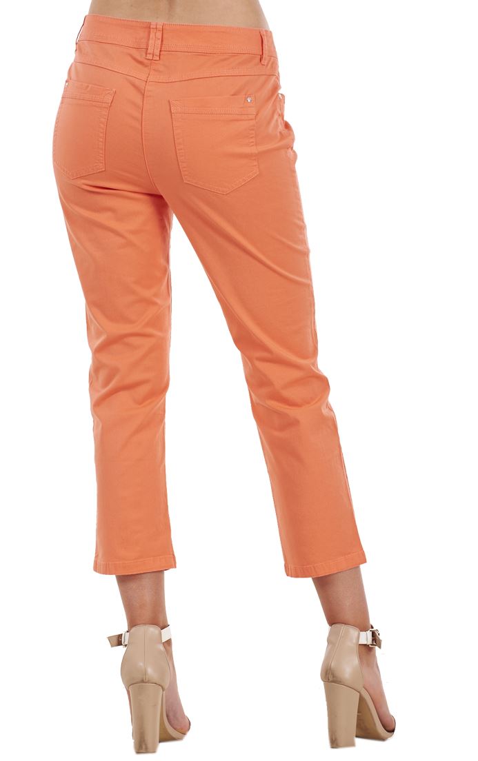 Ladies Crop Trousers Holiday Stretch 3/4 Summer Pockets Capri Pants - Picture 47 of 64