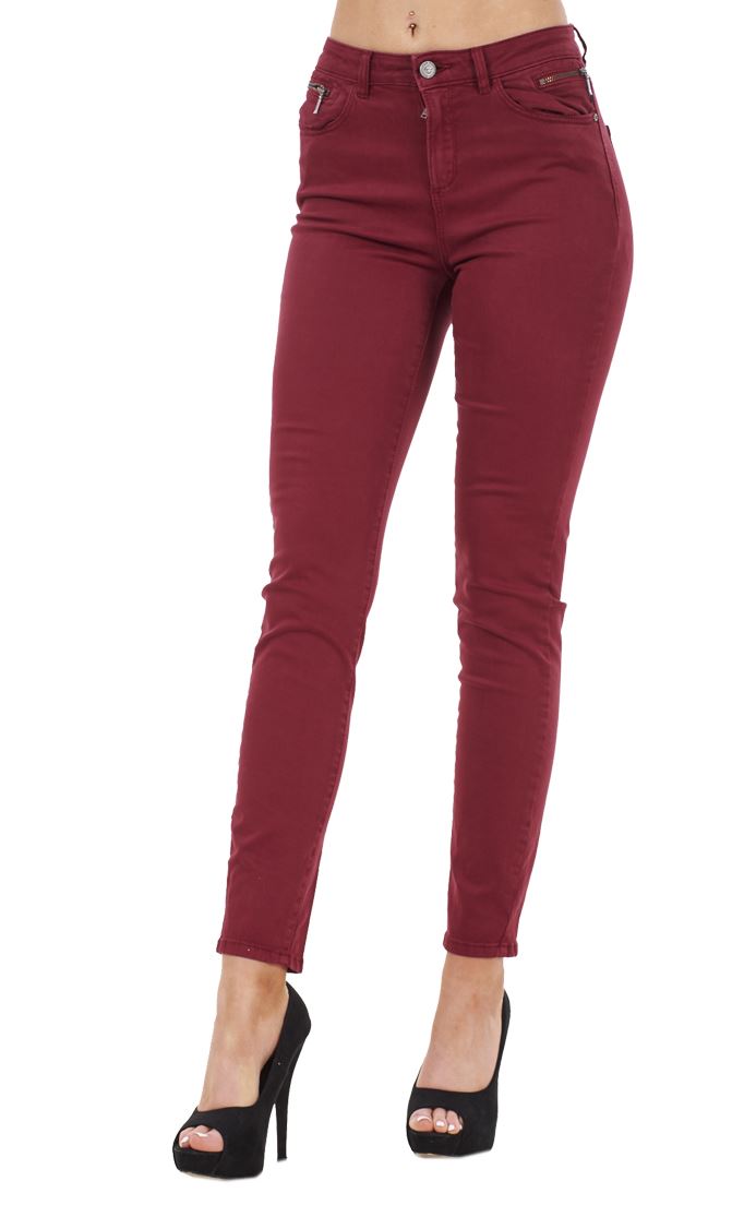 Ladies Skinny Womens Coloured Cotton Pants Stretch Regular Fit Jeans - Picture 34 of 40