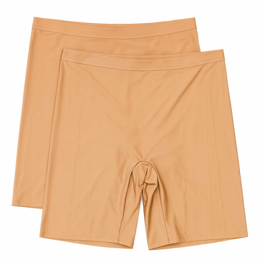Ladies 2 Pack Anti Chafe NO VPL Shorts High Rise Half Slip Control Underwear - Picture 3 of 3