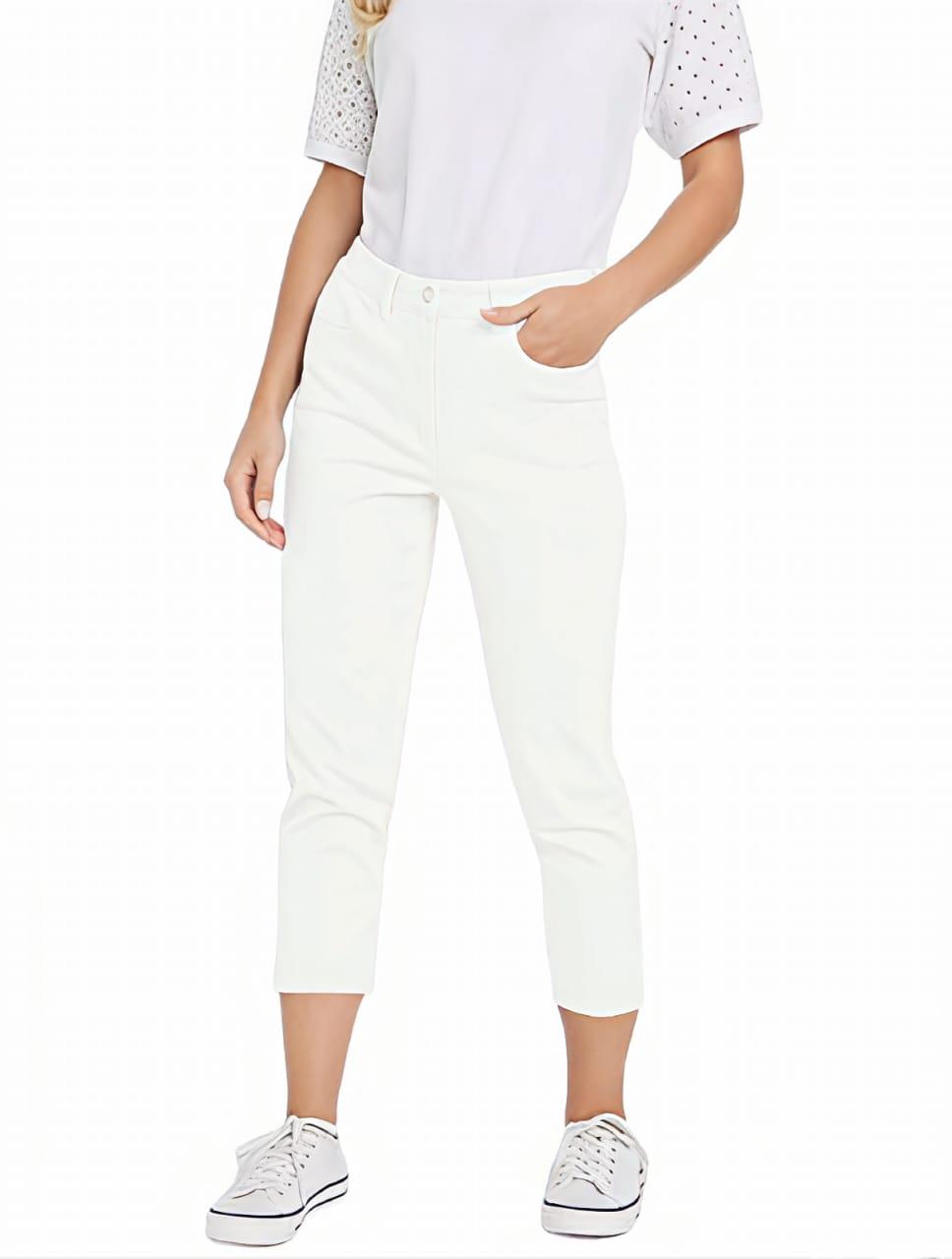 Ladies Crop Jeans Stretch Pants Pockets 3/4 Cropped RRP £32 - Picture 8 of 9