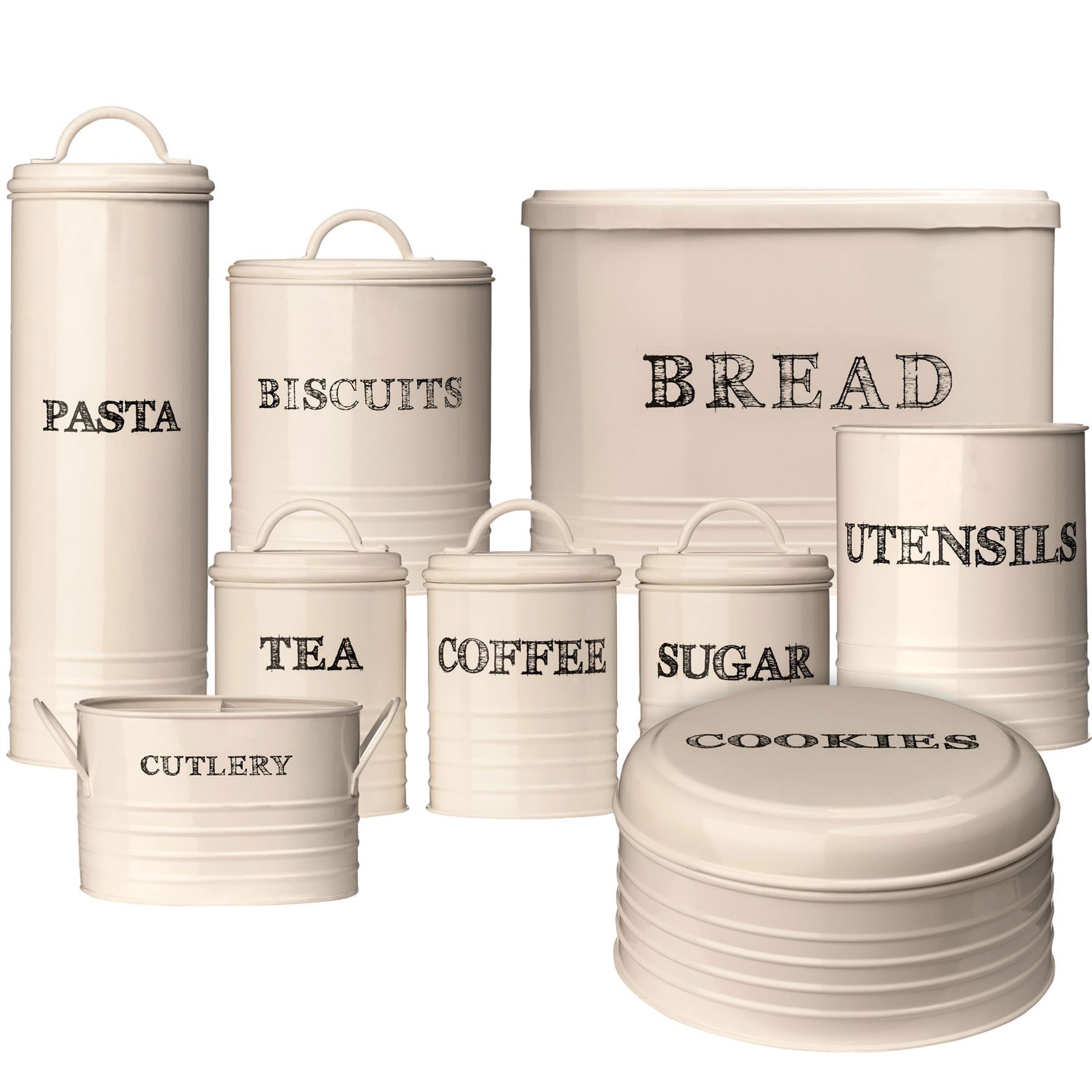 tea coffee sugar utensils canisters