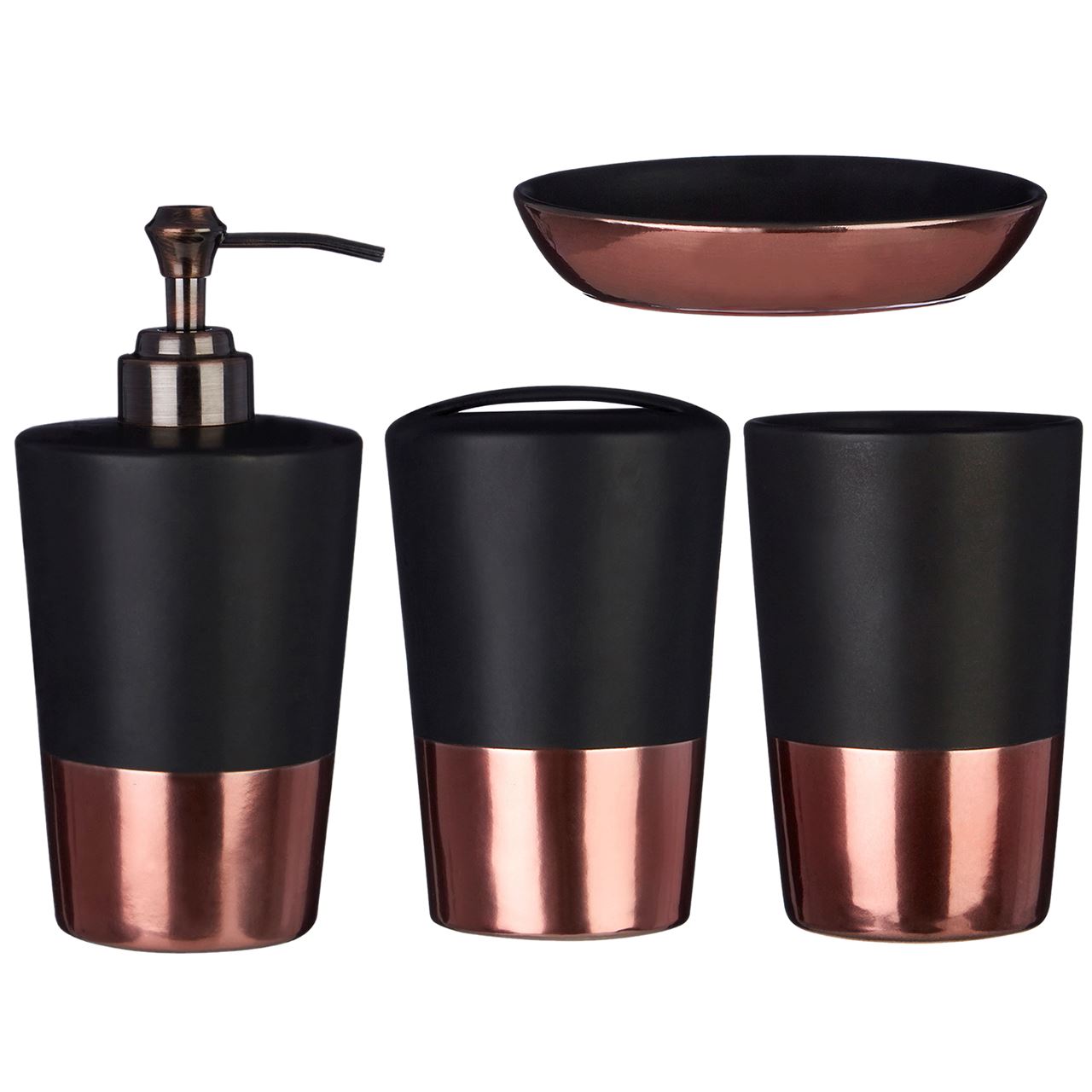 Creme Set accessori da bagno: Dispenser per lozioni Supporto e bicchiere Portasapone