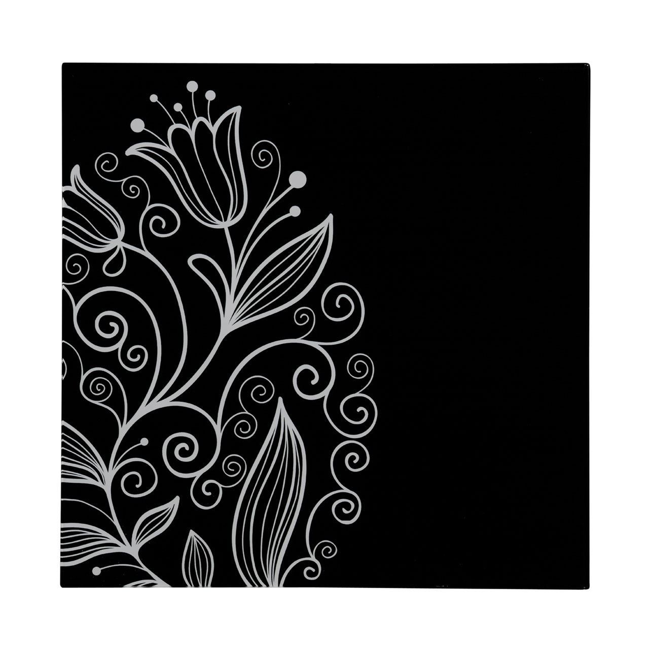 black white tulip glass